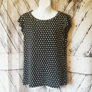 Candies Heart Print Top